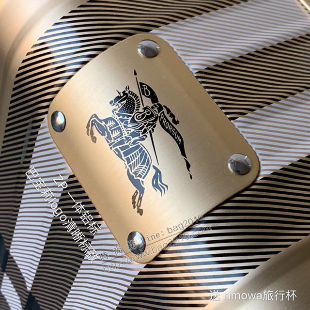 Rimowa拉杆箱 66666 Rimowa x Burberry首度合作版 經典巴寶莉格子紋 全裸鎂合金 日默瓦拉箱 巴寶莉行李箱xzx1141